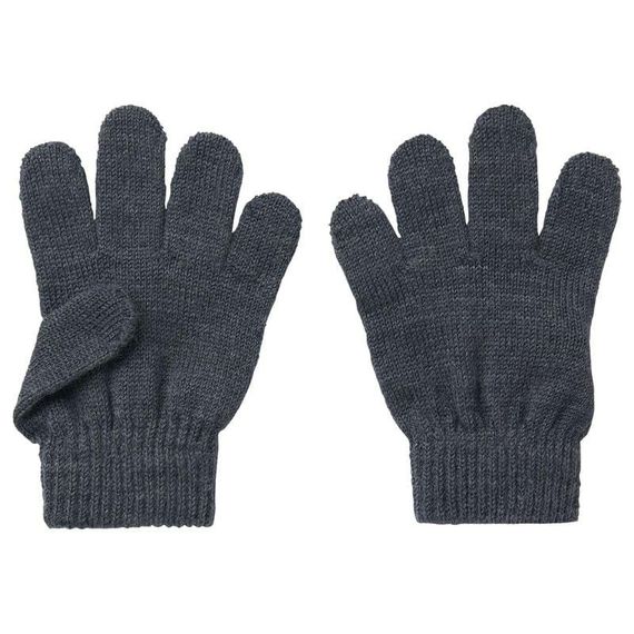 Дитячі демісезонні в'язані рукавички для хлопчиків Name It One Size 2-6р Темно-сірі (25091724)
