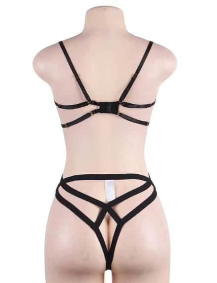 Комплект білизни Star Night бюстьє та трусики з відкритим доступом, чорний XS-S sexstyle | Зображення 5