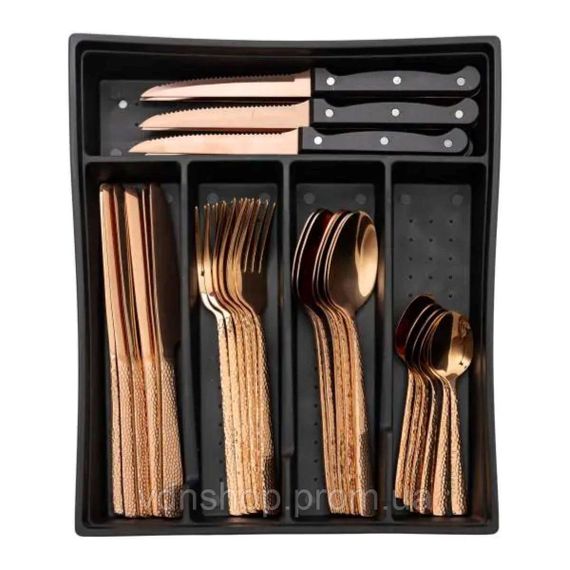 Набор столовых приборов в футляре на 6 персон столовый набор 30 предметов Бронза HP-20-29 | Зображення 1