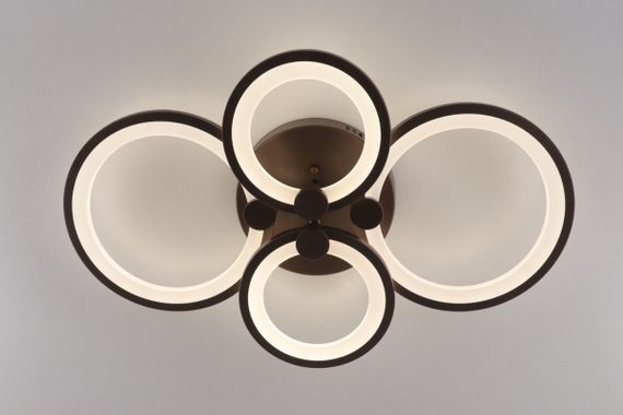 Люстра світлодіодна стельова LED світильник для квартири на стелю лед з пультом 25587 Коричневий 10х62х39 см. | Зображення 3