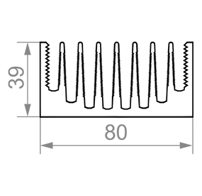 Алюмінієвий профіль радіаторний 80х39 БПО-1178