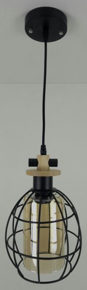 Люстра підвісна LOFT на 1 лампочку 25070 Чорний 33-80х17х17 см. | Зображення 1