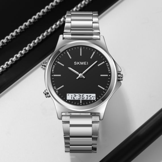Кварцовий годинник Skmei 2120SIBK Silver-Black | Зображення 3