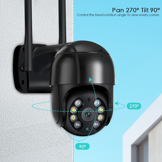 Wifi IP видеокамера ANBIUX на 3MP уличная 5X zoom беспроводная Черный (sv1677m3) | Зображення 7
