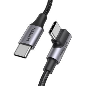 Дата кабель USB-C 2.0 to USB-C 3.0m 90° corner US334 black UGREEN (20583)