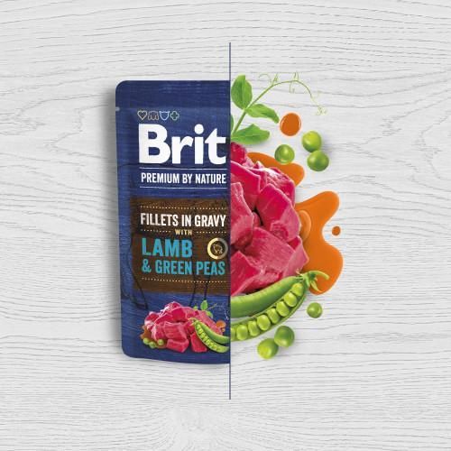 Корм вологий Brit Premium Fillets in Gravy Lamb & Green Peas для собак малих порід філе в соусі ягняти та зеленого горошку | Зображення 1