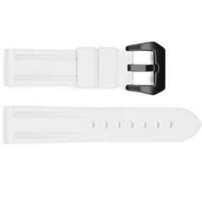 Ремінець для годинника 3001 Silicone White-Black 24 мм.