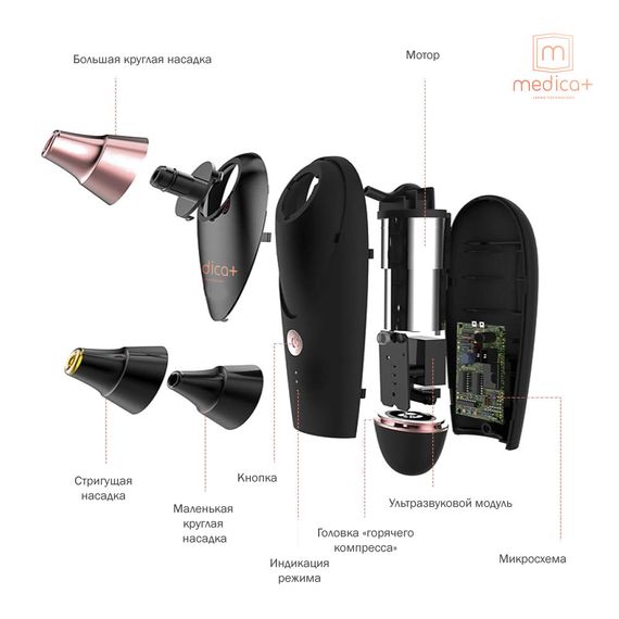 Набір: Вакуумний очисник шкіри та пор Medica+ SkinCleaner 9.0 black + Інструменти для чищення обличчя (EasyClean) | Зображення 5