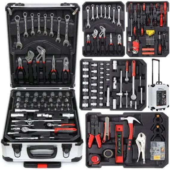 Професійний набір інструментів Tools Set KRAFFTEC у валізі з тріскачкою із 408 предметів JO-51