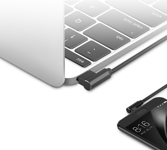 USB кабель угловой Kaku KSC-028 USB - Lightning 1m - Black | Зображення 3