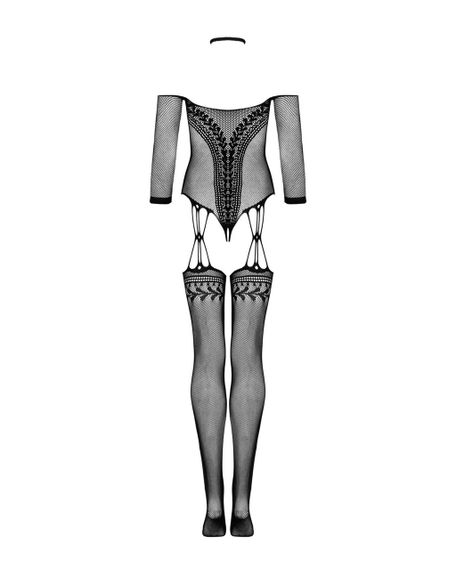 Нейлоновий бодістокінг з імітацією панчіх Obsessive Bodystocking G333 S/M/L, black, з доступом Sex Aura | Зображення 3