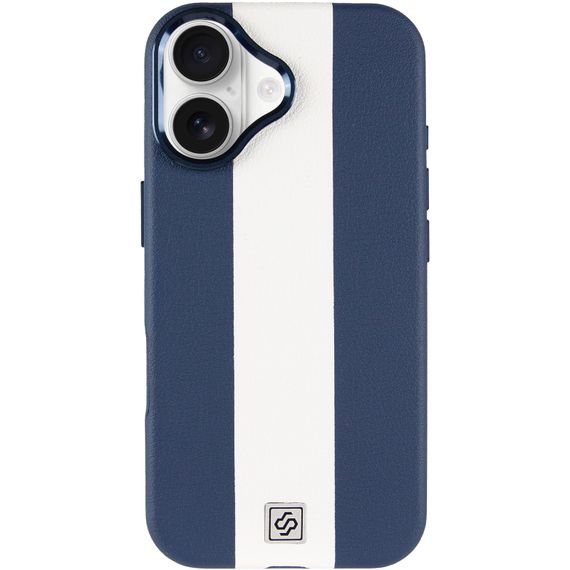Шкіряний чохол Rally with Magnetic Fit для Apple iPhone 17 (6.3") Blue / White | Зображення 1
