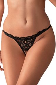Стринги з розрізом Obsessive 831-THC-1 otwarte Чорний S/M
