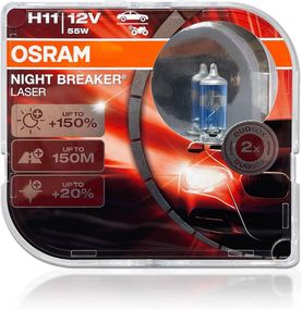 64211NL-2HB OSRAM Лампа H11 12V 55W PGJ19-2 NIGHT BREAKER LASER +150%