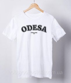 Футболка жіноча із патріотичним принтом "ODESA Ukraine 1794" біла