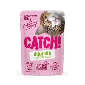 Корм вологий Catch! для дорослих котів з індичкою та овочами в желе 85 г