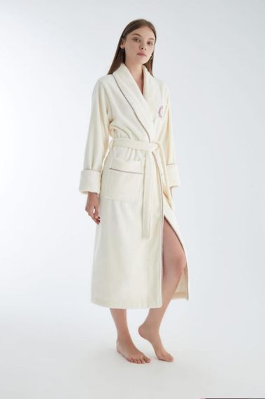 Жіночий халат Nusa 4165 3XL, Кремовий