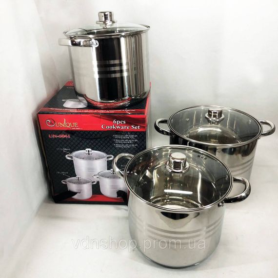 Набір каструль для електроплити Unique, Набір каструль з антипригарним покриттям Комплект HN-93 | Зображення 3