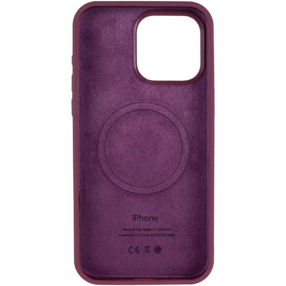 Чохол Silicone Case (AA) Logo with MagSafe для Apple iPhone 11 Pro Max (6.5") Бежевий / Desert Gold Бордовий / Plum | Зображення 2