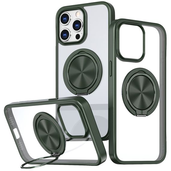 TPU+PC чехол Metal Ring with MagSafe для Apple iPhone 15 Pro (6.1") Зеленый