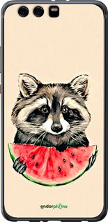 Чохол на Huawei P10 Plus Єнотик з кавуном "4605u-963-2448"