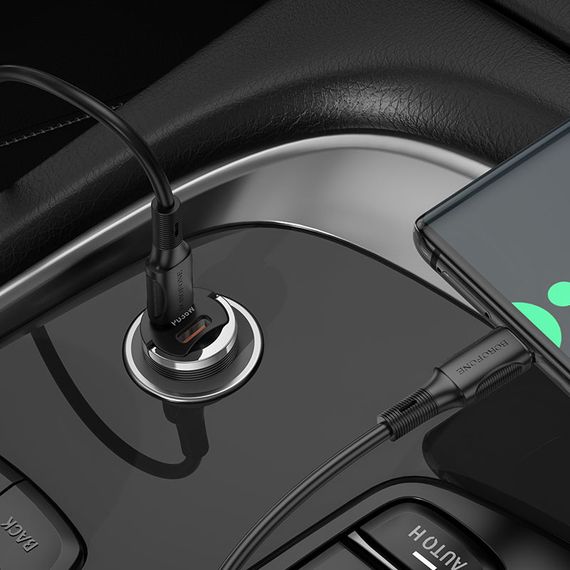 АЗП Borofone BZ29B Outstanding PD36W (2USB-C) + кабель Type-C to Type-C Transparent purple | Зображення 2