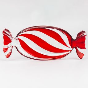 Стеклянное блюдо для фруктов с эффектом сияния Карамелька Mini, 23 см