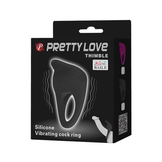 Ерекційне кільце - Pretty Love Thimble Cock Ring Black | Зображення 7