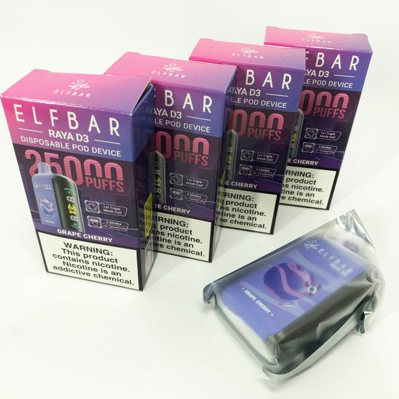 Elf Bar Raya D3 25000. Виноград Вишня (Grape Cherry) | Зображення 1