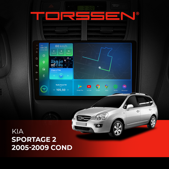 Штатна магнітола Torssen  Kia Sportage 2 05-09 conditioneer FL9 4+64Gb 4G Carplay DSP
