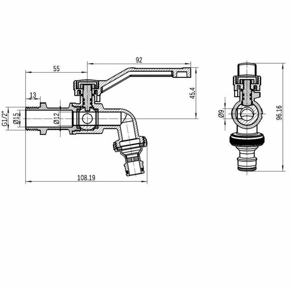 Кран кульовий Thermo Alliance Forte 1/2"Н незамерзаючий TAF141W15 | Зображення 1