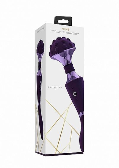 Універсальний вібромасажер Vive Shiatsu Double Bendable Massager Wand, фіолетовий | Зображення 8