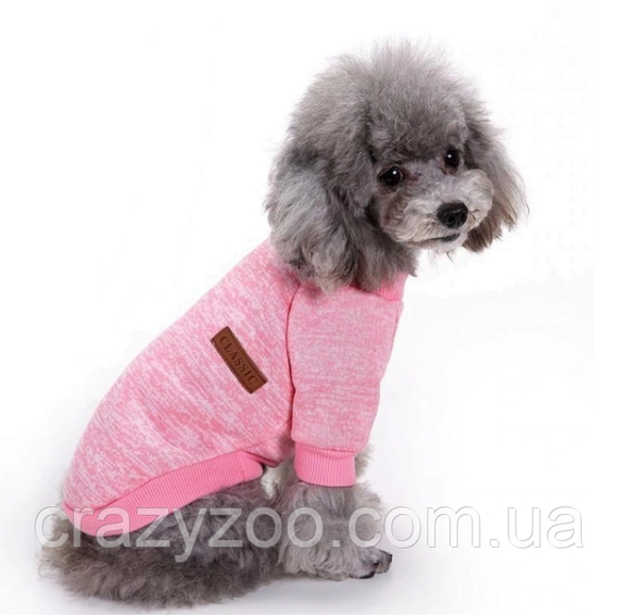 Кофта для собак та котів EcoToys Pink M ряба рожева A: 30 см B: 37 см C: 24 см M-7131 | Зображення 3