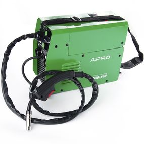 Сварочный полуавтомат инверторный APRO MIG-140, 20-140А, ел.4мм, пр.0.8-1мм 1кг 3+2.5+2м