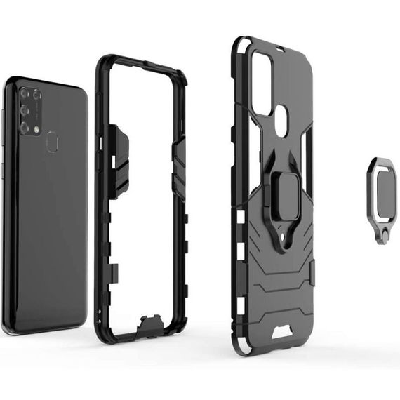 Ударостійкий чохол Transformer Ring for Magnet для Samsung Galaxy M30s / M21 Black | Зображення 4