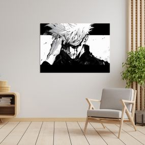 Плакат-постер з принтом Кавун Jujutsu Kaisen Магічна битва Satoru Gojo Сатору Годжо з пов'язкою 1 ПЛ000785(А3+)