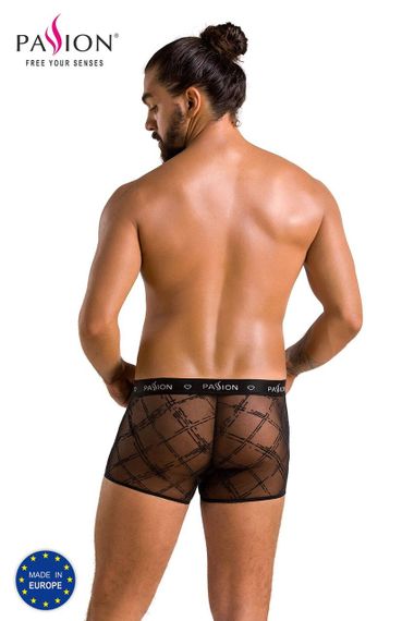 Чоловічі прозорі боксери Passion 032 SHORT JAMES XXL/XXXL Black, сітка Sex Aura | Зображення 5