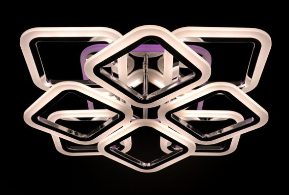 Люстра світлодіодна стельова LED світильник для квартири на стелю лед з пультом 25752 Хром 11х50х50 см. | Зображення 8