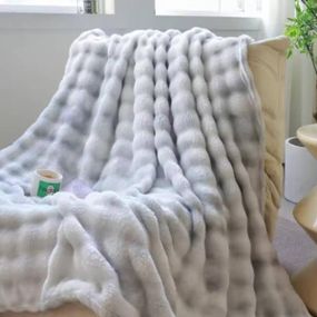 Меховое покрывало кролик евро размер 200x230см (28434)