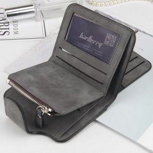 Жіночий замшевий гаманець, Baellerry Forever mini Кнопки, Темно-сірій | Зображення 1