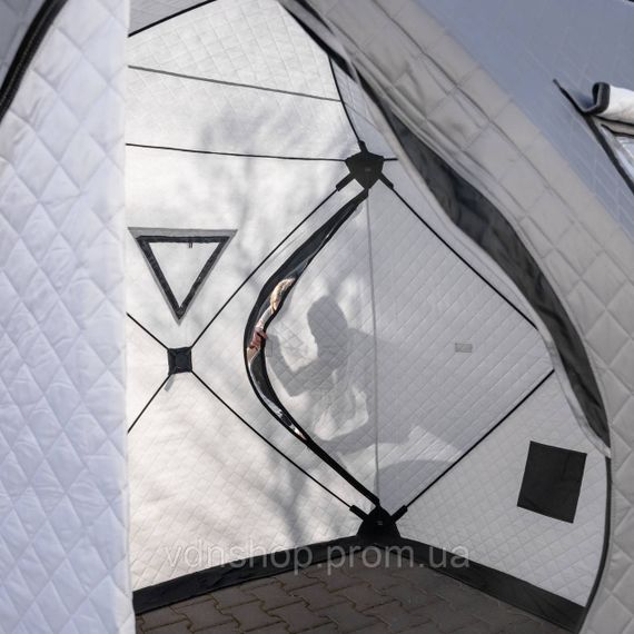 Палатка зимняя утепленная "Куб" 210х210х210 для рыболова туризма кемпинга и путешествий Серая LU-BD18G | Зображення 4