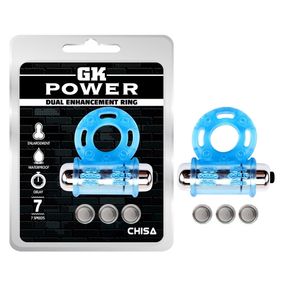 Ерекційне кільце з віброкулею Chisa GK Power, блакитне Sex Aura