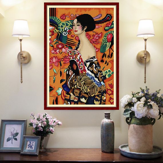 Набір для вишивання за нанесеною на канву схемою "Noblewoman 2". AIDA 14CT printed 50*71 см | Зображення 9