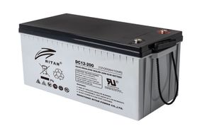 Акумуляторна батарея CARBON RITAR DC12-200C, Black Case, 12V 200.0Ah, 2000-5000 циклів, до 15 років термін служби, (522 * 219 * 224)  Q1