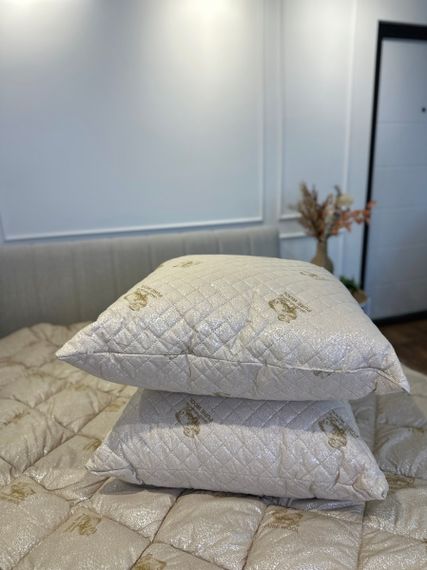 Подушка стеганая из эко овчины Leri Max Pure Wool 21506 50х50 см бежевая | Зображення 4