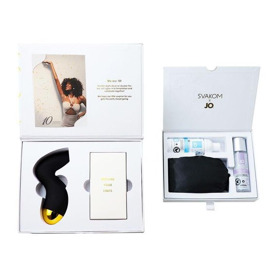 Подарочный набор Svakom Anniversary Box: вакуумный стимулятор, ленты, маска, лубрикант, спрей sexstyle