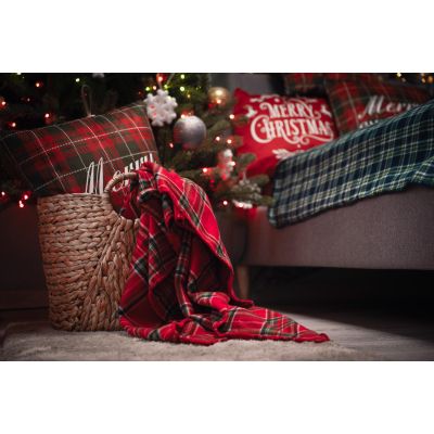 Плед Ardesto Christmas Fleece 130x160см, 100% поліестер, клітинка, червоний (ART0717PB) | Зображення 8