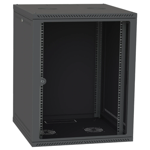 IPCOM СН-18U 600х450 скло RAL9005 Шафа серверна