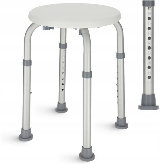 Стілець-табурет 4FIZJO для ванної та душу, регульований White/Grey (P-5905973403382) | Зображення 6