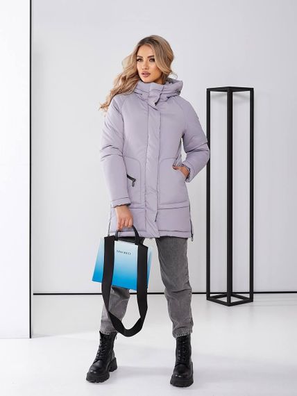 Жіноча зимова куртка з капюшоном, арт. 509, сірий | Зображення 2